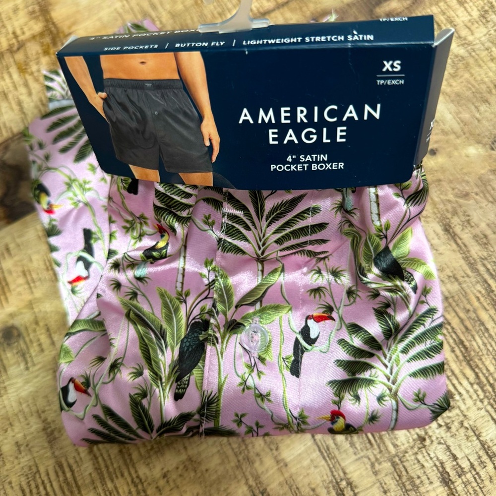 American Eagle Outfitters Pink Satin Pocket Boxer Shorts
